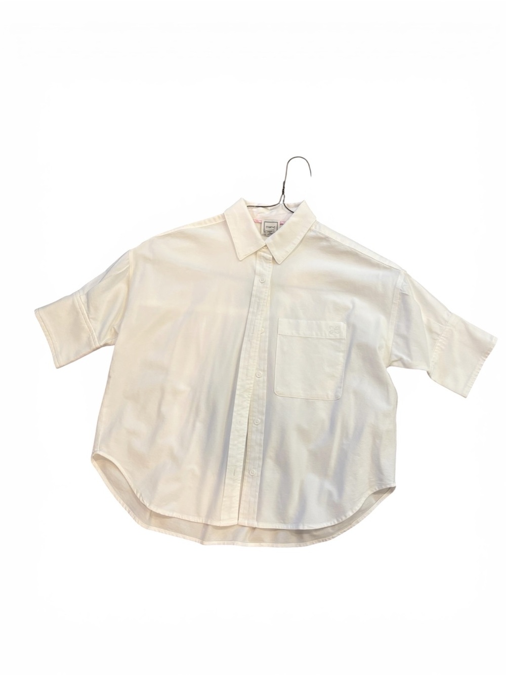 Maeve Cream Button-Up Collared Shirt